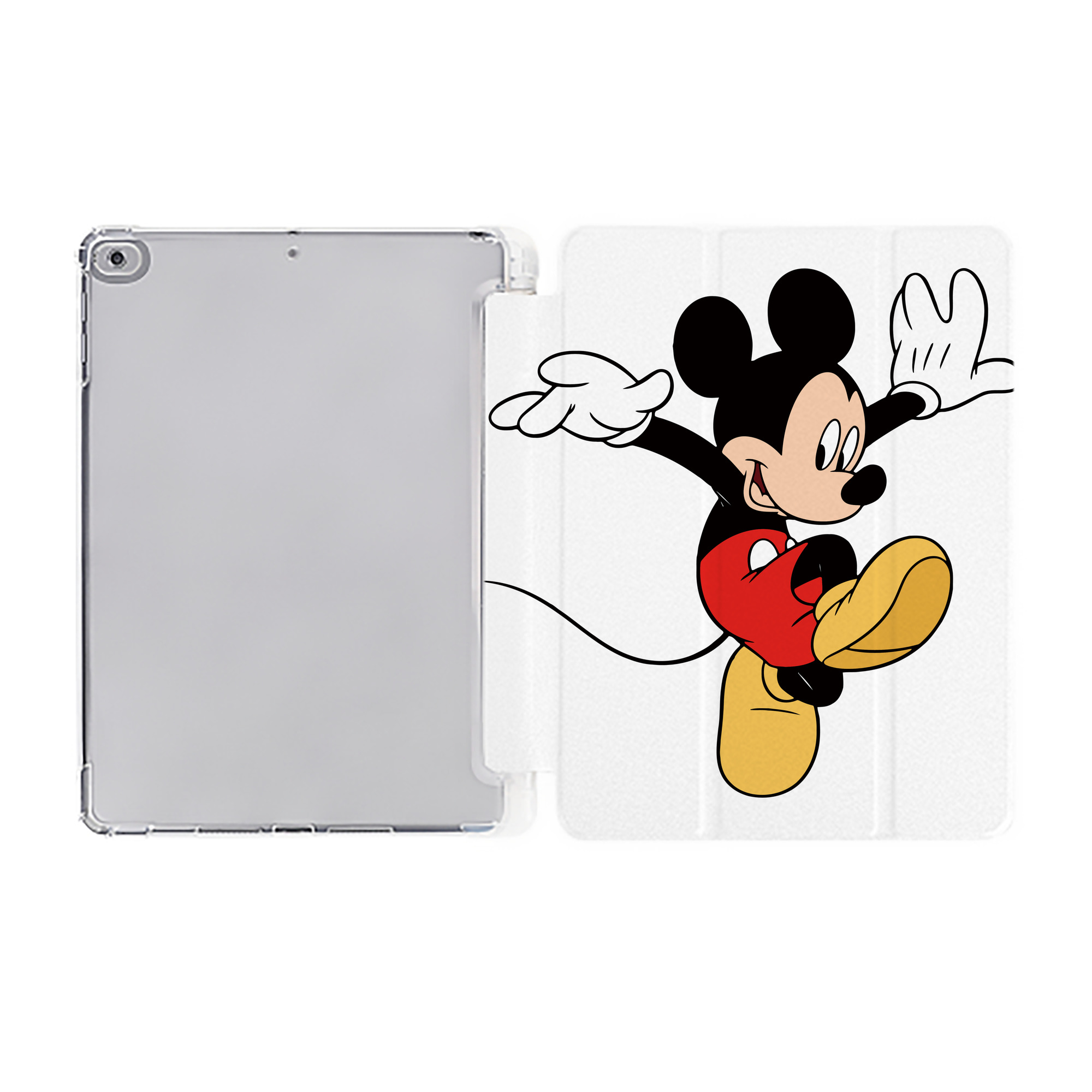 （画像用） ミッキーマウス Mickey Mouse IPad ケース ペン収納付き 三つ折りスタンド PUレザー×シリコン 対応機種9.5/10.5/10.9インチ
